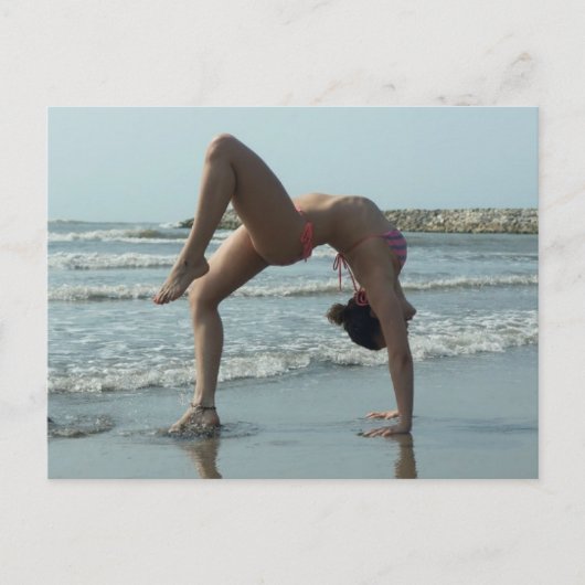 Yoga op de foto van het strand briefkaart (Voorkant)