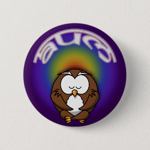 yoga owl ronde button 5,7 cm