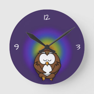 yoga owl ronde klok