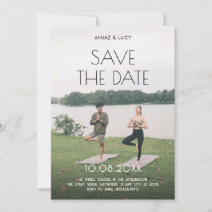Yoga paar foto bruiloft save the date