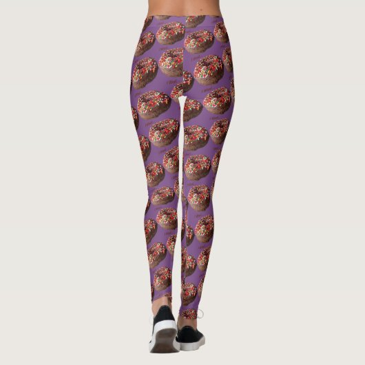 Yoga Pants Chocolate Sprinkle Donut Pattern Leggings (Achterkant)