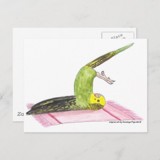 Yoga Parkiet Plough pose Briefkaart (Voorkant / Achterkant)