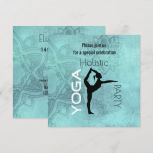 Yoga Party with Yoga Pose on Lotus Background Kaart