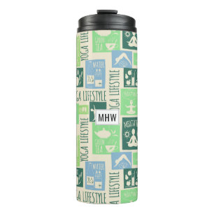 Yoga Pattern aangepaste monogram tumbler Thermosbeker