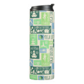 Yoga Pattern aangepaste monogram tumbler Thermosbeker (Gedraaid links)