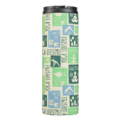 Yoga Pattern aangepaste monogram tumbler Thermosbeker (Achterkant)