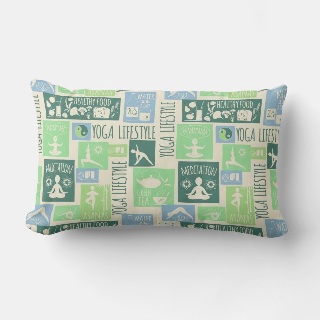 Yoga Pattern gooit kussens (Voorkant)