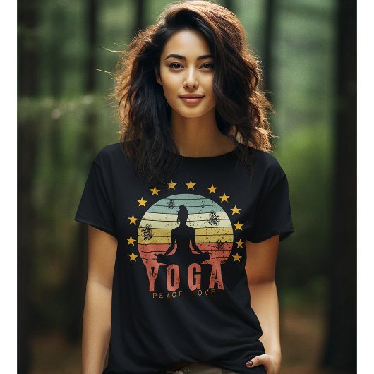 Yoga Peace Love Pilates Zen Exercice Tshirt