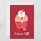 Yoga Peace on Earth Carte de vacances Père Noël (Devant)