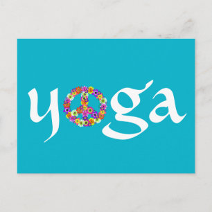 Yoga Peace Sign Floral Briefkaart