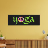 Yoga Peace Sign Floral Canvas Afdruk (Insitu (Woonkamer))