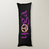 Yoga Peace Sign Floral Lichaamskussen (Achterkant (Verticaal))