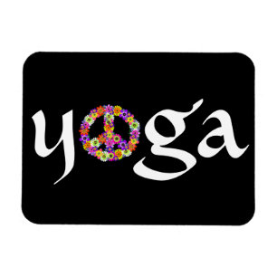 Yoga Peace Sign Floral Magneet