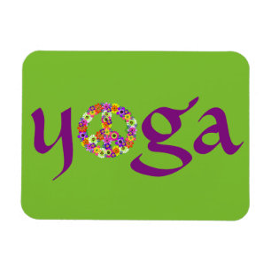 Yoga Peace Sign Floral Magneet