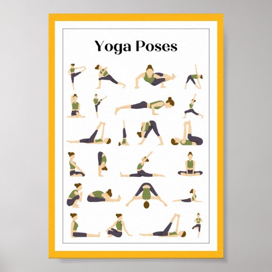 Yoga Pick a Pose Brain Break Poster (geel) (Voorkant)