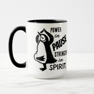 Yoga Pinguïn Zwart-wit Motivatie Mok