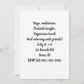 Yoga posant femme invitation (Dos)
