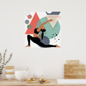 Yoga Pose Abstracte Art Print (Keuken)