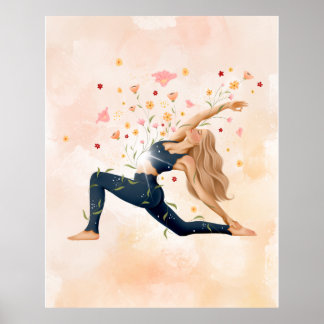 Yoga Pose Feminine Print Afbeelding Poster Wall Ar