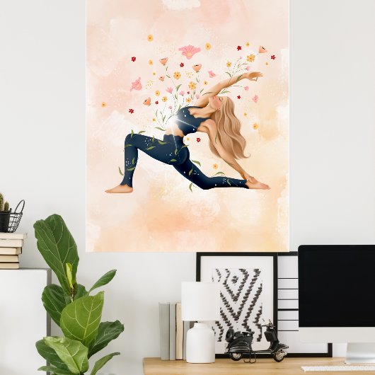 Yoga Pose Feminine Print Afbeelding Poster Wall Ar (Thuiskantoor)