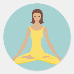 Yoga Pose Girl Ronde Sticker