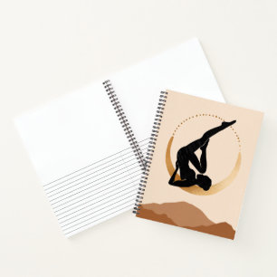 Yoga pose gold moon modern abstract bevroren poste notitieboek