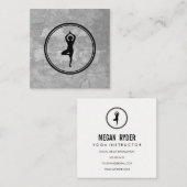 Yoga Pose Gray Texture Vierkante Visitekaartje (Voorkant / Achterkant)