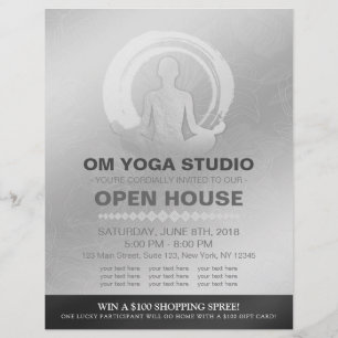 YOGA Pose Instructor Studio Open House ZEN Symbol Flyer
