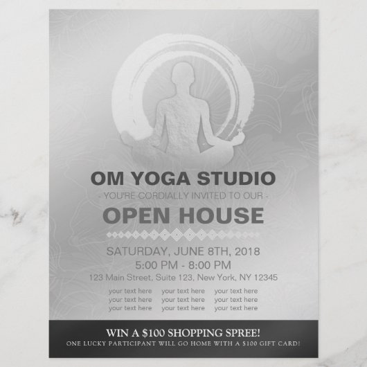 YOGA Pose Instructor Studio Open House ZEN Symbol Flyer (Voorkant)