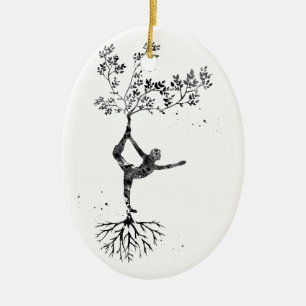 Yoga pose keramisch ornament