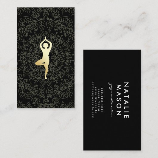 Yoga Pose Mandala Pattern Visitekaartje (Voorkant / Achterkant)