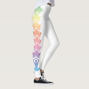 Yoga Pose Namaste Lotus Bloemen op Leggings