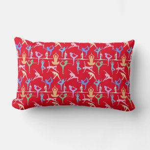 Yoga Pose Pastel Patroon 01.bx4 Rood BG Kussen