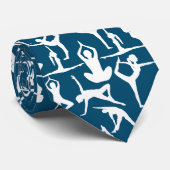 Yoga pose patroonpatroon 01.bx4.Blue BG Stropdas (Opgerold)