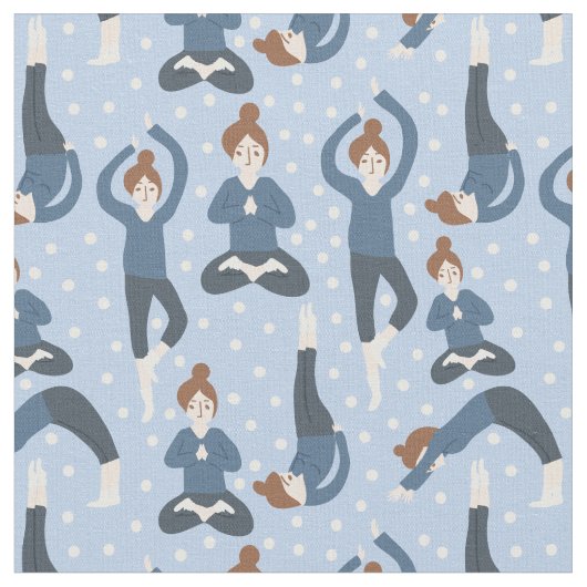 Yoga Pose Pattern Stof (Close Up)
