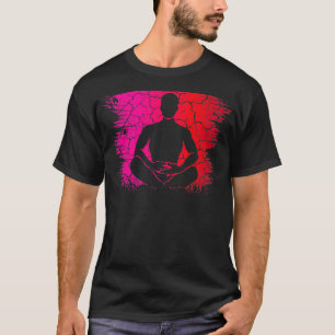 Yoga Pose Retro Sunset 11 T-shirt
