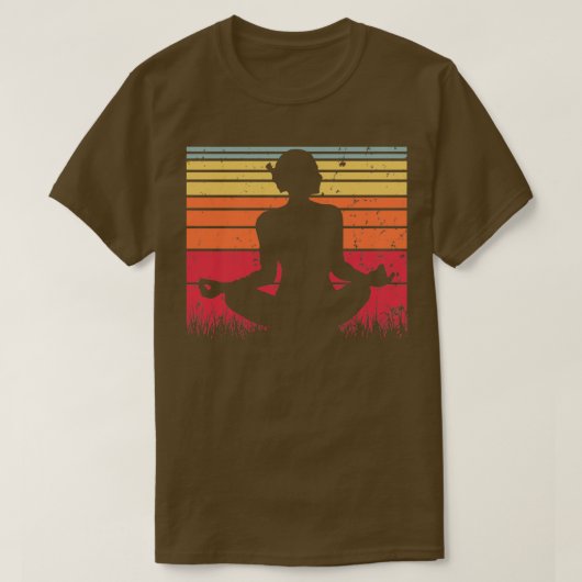 Yoga Pose Retro Sunset 26 T-shirt (Design voorkant)