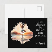Yoga Pose & Rumi Stilte Quote Briefkaart (Voorkant / Achterkant)