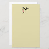 Yoga Pose Silhouette Briefpapier (Voorkant / Achterkant)