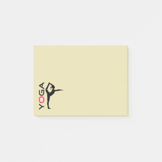 Yoga Pose Silhouette op Tan Background Post-it® Notes (Voorkant)