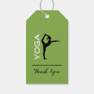 Yoga Pose Silhouette over de groene achtergrond Da Cadeaulabel