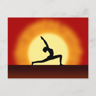 Yoga Pose Silhouette Sunrise Post Kaarten