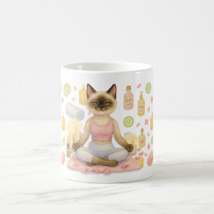 Yoga Pose voor Siamese Kattenliefhebbers Koffiemok
