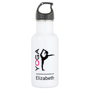 Yoga Pose Vrouw Silhouet gepersonaliseerd Waterfles