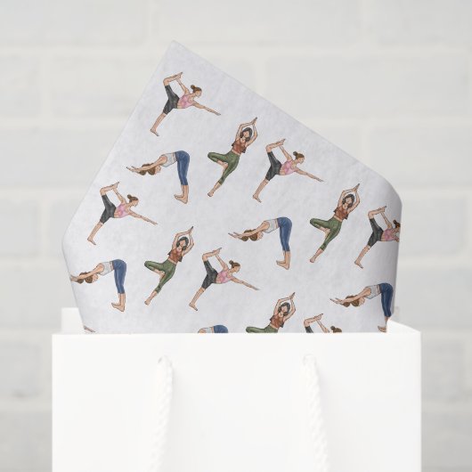 Yoga Pose Women Workout Wellness Pattern Tissuepapier (Cadeauzakje)