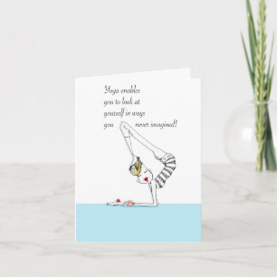 Yoga Pose Yoga humor kaart geschikt voor het ontwe