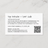 Yoga Pose, Yoga Instructeur Visitekaartje (Achterkant)
