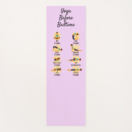 Yoga poseert voor bed routine poseert met tijden yogamat (Voorkant)