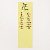 Yoga poseert voor bed routine poseert met tijden yogamat (Voorkant)