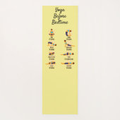 Yoga poseert voor bed routine poseert met tijden yogamat (Achterkant)